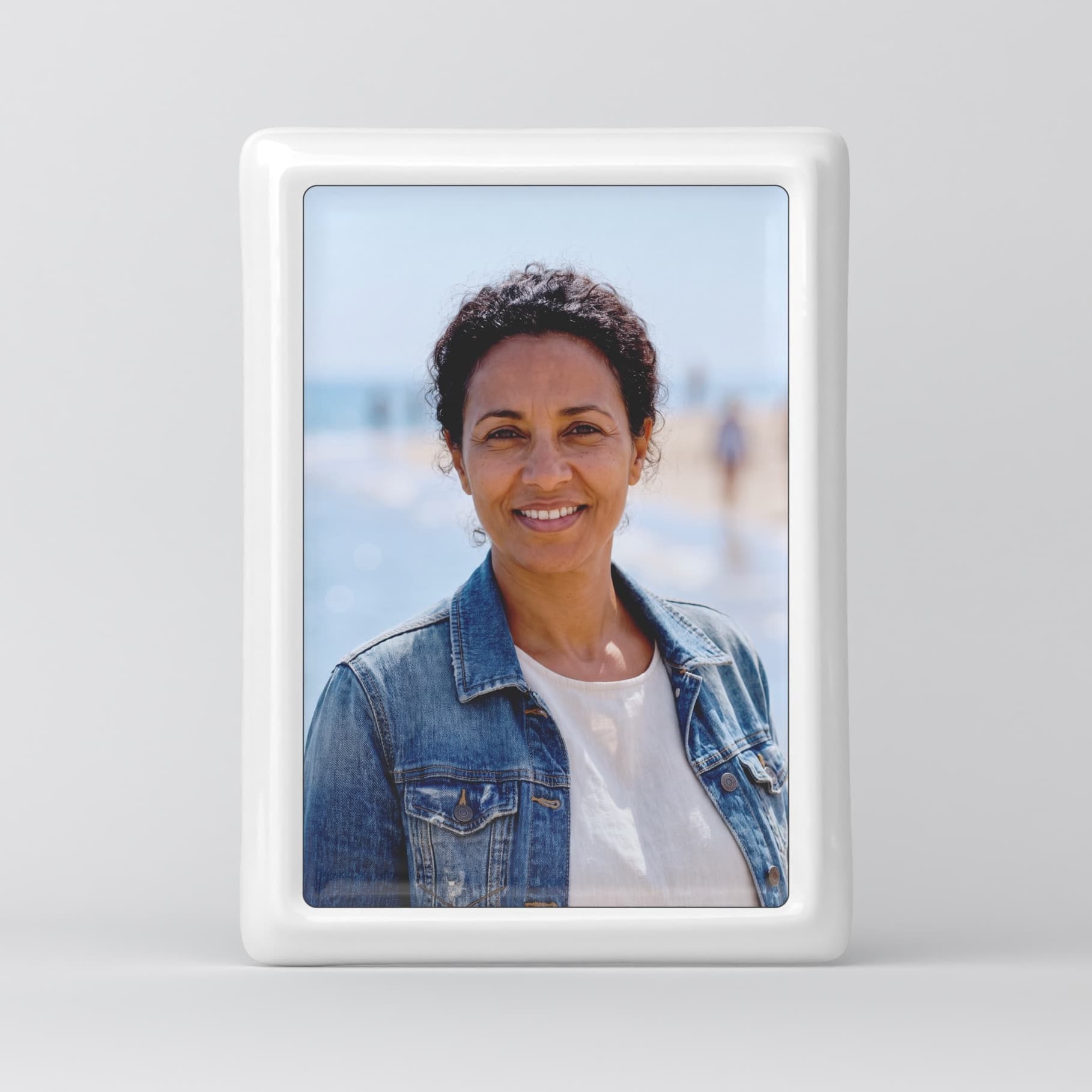 Fotoceramica per lapidi personalizzata - Rettangolo bordato